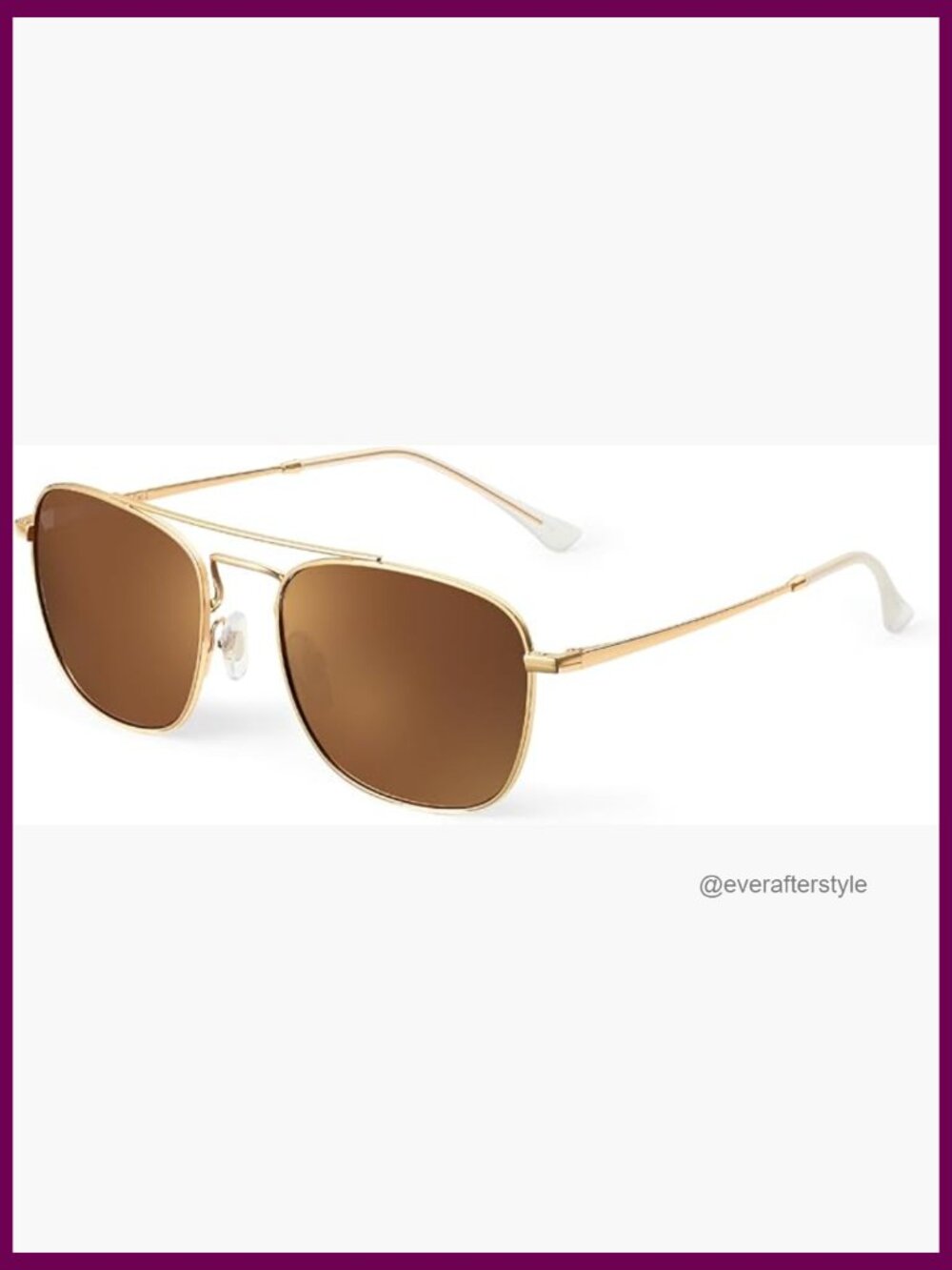 Retro Square Aviator Sunglasses with Metal Frame Glass Lenses Polarized UV400